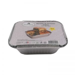 bandeja aluminio tampa 410ml pack 4